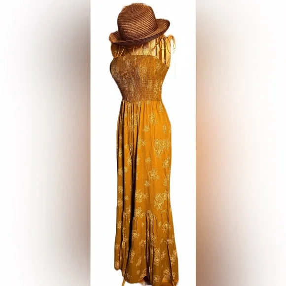 Only 1 Left: NWT Ces Femme Trendy Wide Leg Camel Boho Jumpsuit, 100% Rayon, Med - Picture 7 of 16